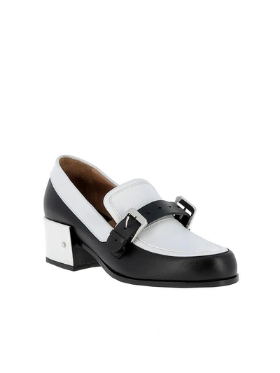 Shop Laurence Dacade Black And White Leather Loafers In Multicolor