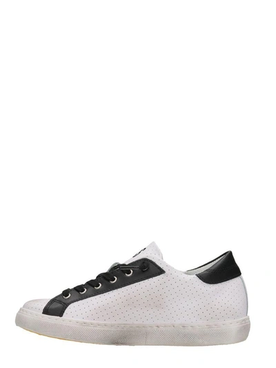 Shop 2star Low White Black Perforated Leather Sneakers