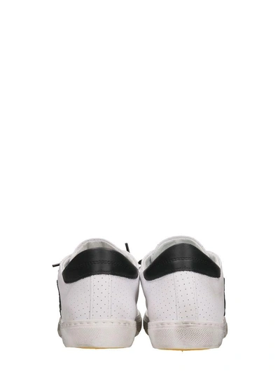 Shop 2star Low White Black Perforated Leather Sneakers