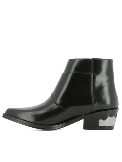 Shop Toga Black Leather Ankle Boots