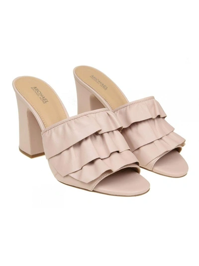 Shop Michael Kors Sabot Bella Mule In Pink Leather