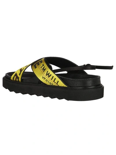 Shop Off-white Buckle Strap Flat Sandals