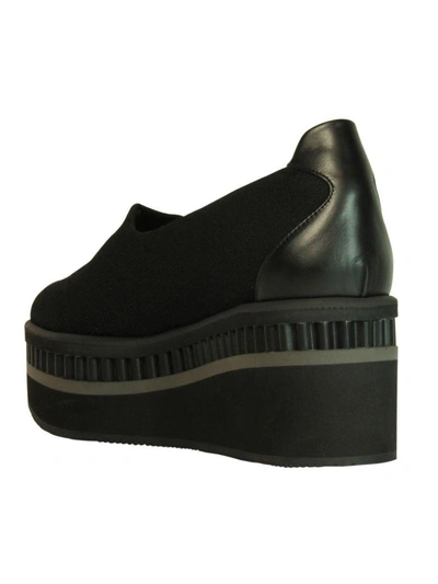 Shop Robert Clergerie Lotes Jersey Wedged Slippers In Black