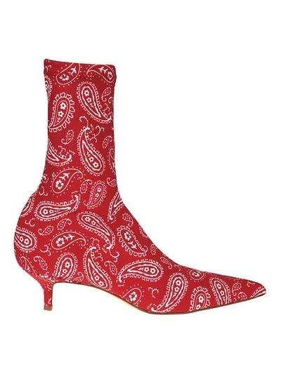 Shop Gia Couture Bandana Boots In Red