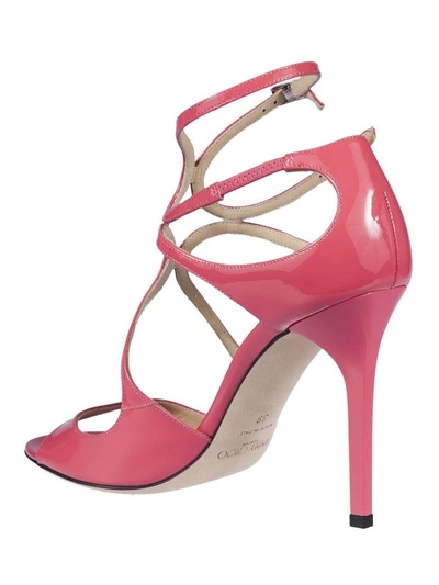 Shop Jimmy Choo Lang Sandals In Flamingo