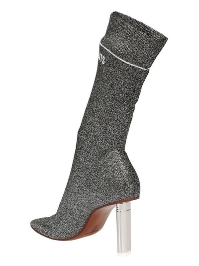 Shop Vetements Sock Ankle Boots In Silver