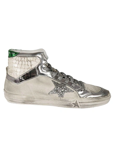 Shop Golden Goose 2.12 Hi Top Sneakers In Bianco-argento