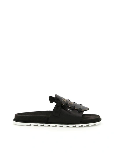 Shop Roger Vivier Viv Etiquette Slides In Black (black)