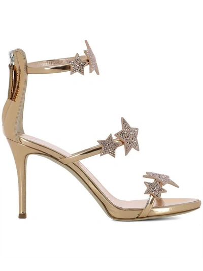 Shop Giuseppe Zanotti Gold Leather Alien 80 Sandals