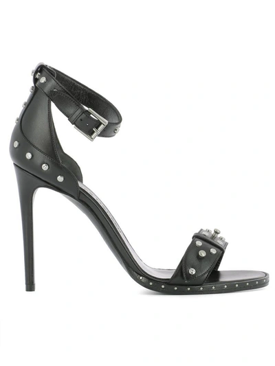 Shop Alexander Mcqueen Black Leather Sandals