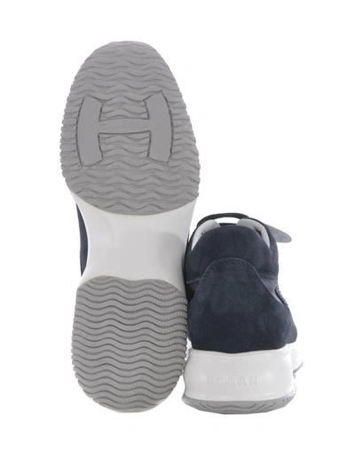Shop Hogan Embellished Mid-cut Sneakers In Blu