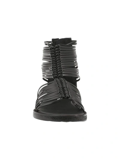 Shop Ann Demeulemeester Leather Sandal In Vit. Lav. Nero