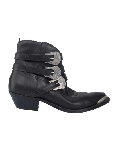 Shop Golden Goose Young Ankle Boots In Bblack Leather Rose Buckle