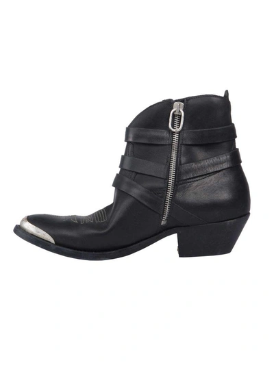 Shop Golden Goose Young Ankle Boots In Bblack Leather Rose Buckle