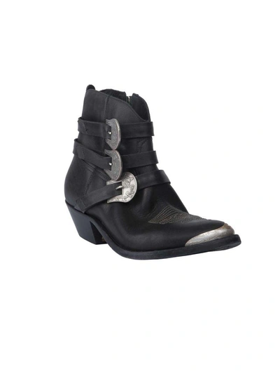 Shop Golden Goose Young Ankle Boots In Bblack Leather Rose Buckle