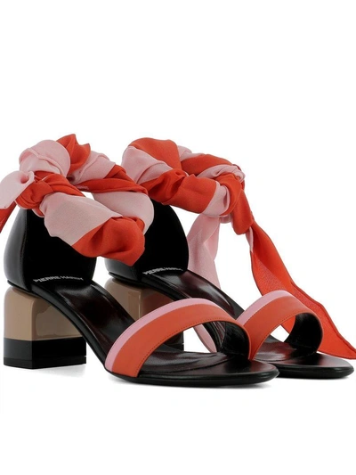 Shop Pierre Hardy Multicolor Leather Sandals In Red