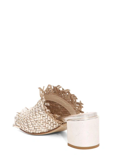 Shop Strategia Leather Mules In Platino
