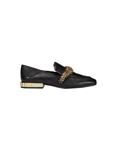 Shop Ash Edgy Loafers In Nero-oro