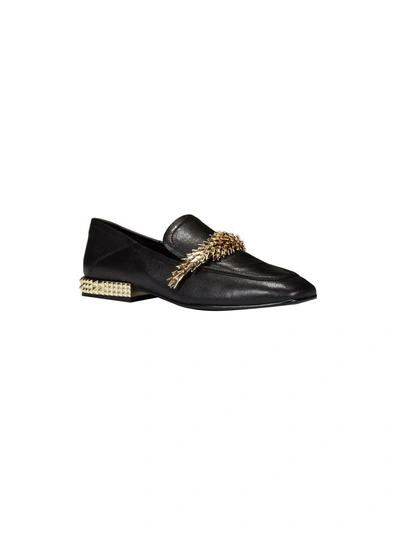 Shop Ash Edgy Loafers In Nero-oro