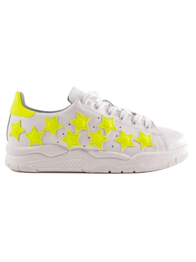 Shop Chiara Ferragni Embellished Roger Sneakers In Yellow Fluo