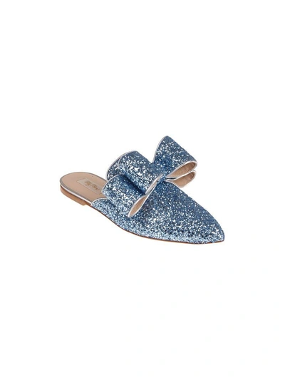 Shop Polly Plume Embellished Crystal Mules In Blue