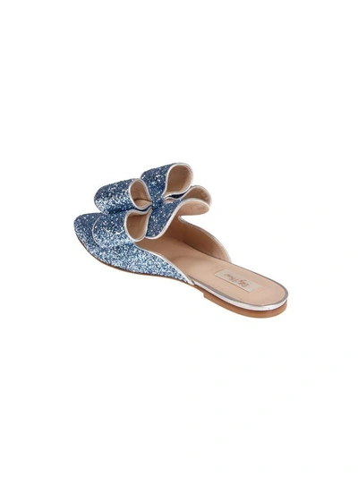 Shop Polly Plume Embellished Crystal Mules In Blue