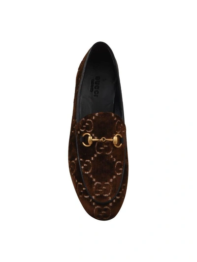 Shop Gucci Jordaan Loafers In Brown