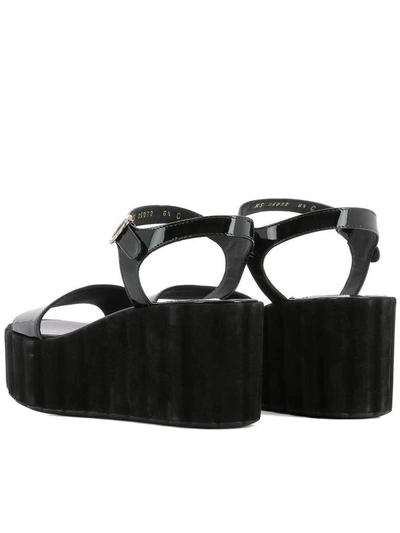 Shop Ferragamo Black Leather Tropea Sandals