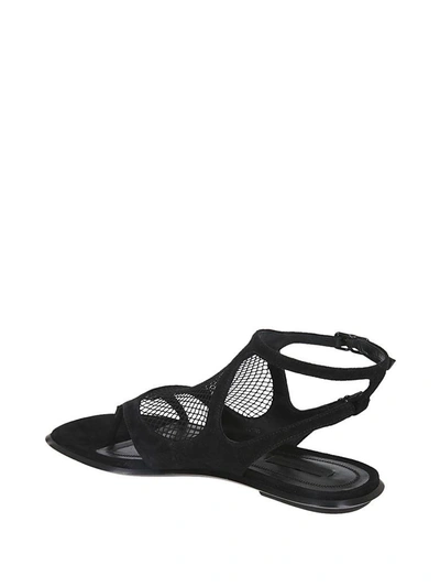 Shop Alexander Wang Low Net Sandals In Black