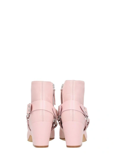 Shop Buttero Pink Shiny Leather Ankle Boot In Rose-pink
