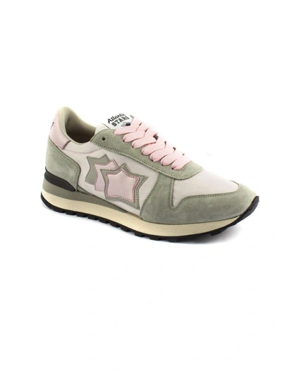 Shop Atlantic Stars Alhena In Grey Suede And Pink Fabric Sneaker In Grigio+rosa