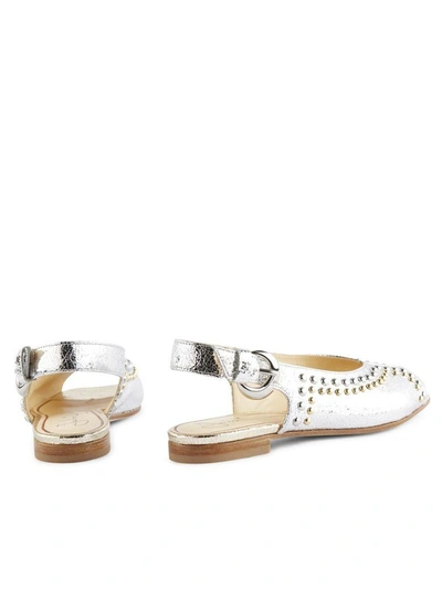 Shop Fabi Sandals In Bianco+beige