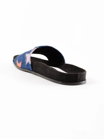 Shop Stella Mccartney Star Sliders In Navy-o.fl-peach-lila