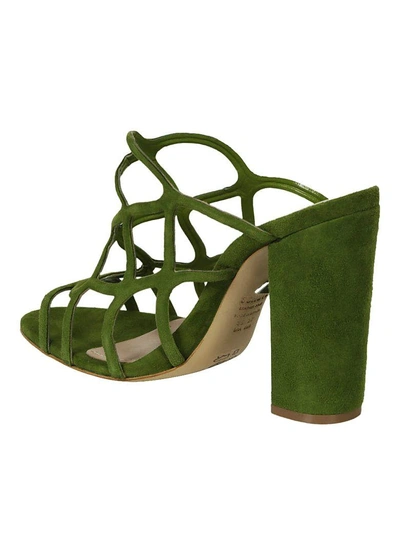 Shop Schutz Cage Sandals In Vibrant Green