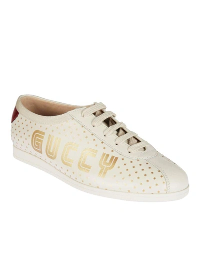 Shop Gucci Guccy Falacer Sneakers In Mystic White Oro