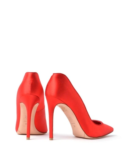 Shop Alexander Mcqueen Red Décolleté In Satin