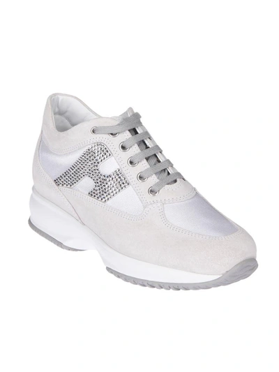 Shop Hogan Interactive H-strass Sneakers In White