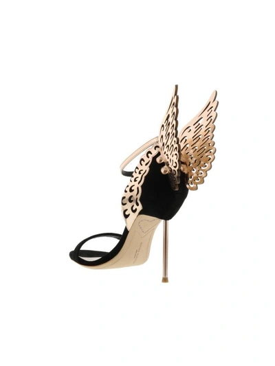 Shop Sophia Webster Evangeline Pump Sandals In Black Rose Gold