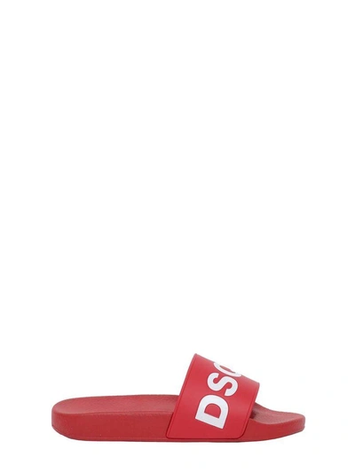 Shop Dsquared2 Rubber Slide In Rosso-bianco