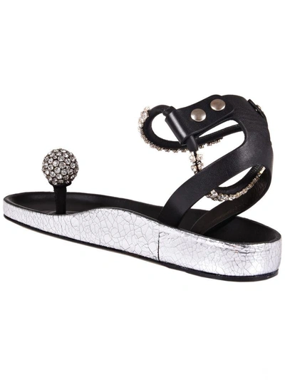 Shop Isabel Marant Bauble Post Flat Sandals In 08si Silver