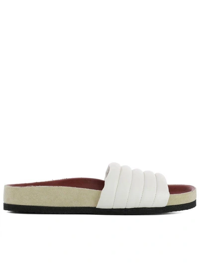 Shop Isabel Marant White Leather Sandals
