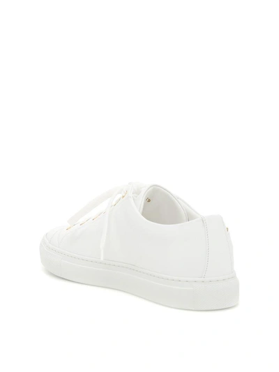 Shop Versace Leather Tribute Sneakers In Bianco Ottico Orobianco