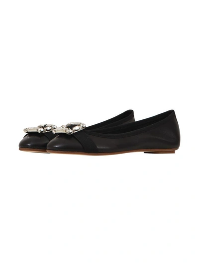 Shop Anna Baiguera Black Ballerina With Crystals