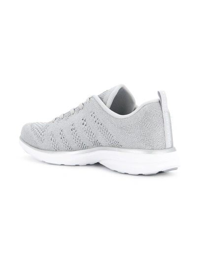 Shop Apl Athletic Propulsion Labs Perforated Lace In Metallic Silver/white