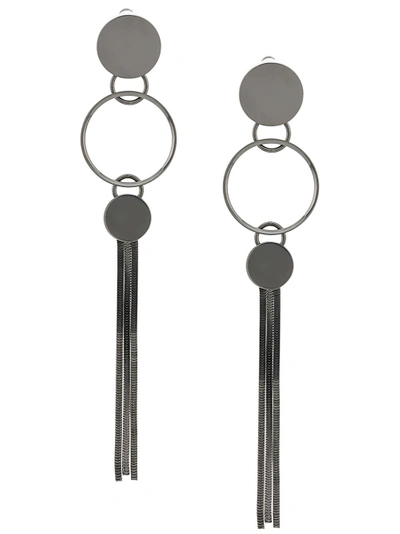 Shop Lanvin Long Hoop Earrings - Metallic