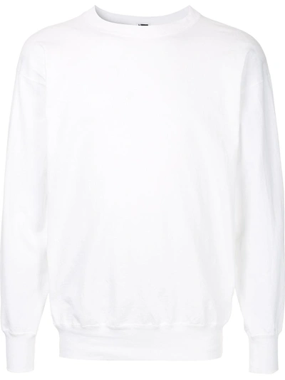 Shop H Beauty & Youth Long-sleeve Fitted Sweatshirt In White