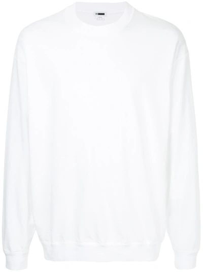 Shop H Beauty & Youth H Beauty&youth Crew Neck Sweatshirt - White