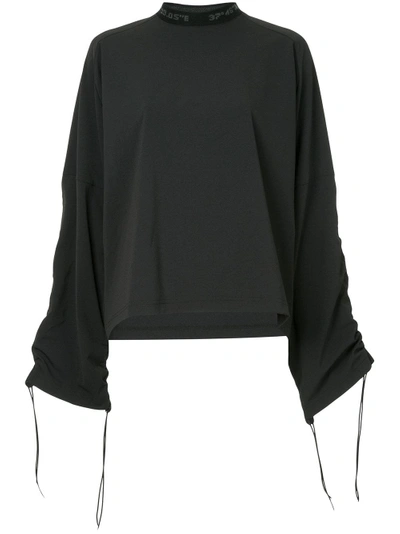 Shop Strateas Carlucci Ruched Sleeve Blouse - Black