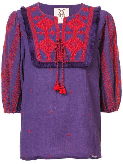 Shop Figue Sia Embroidered Top - Purple