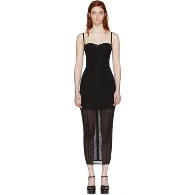 Shop Dolce & Gabbana Black Stretch Tulle Bustier Dress
